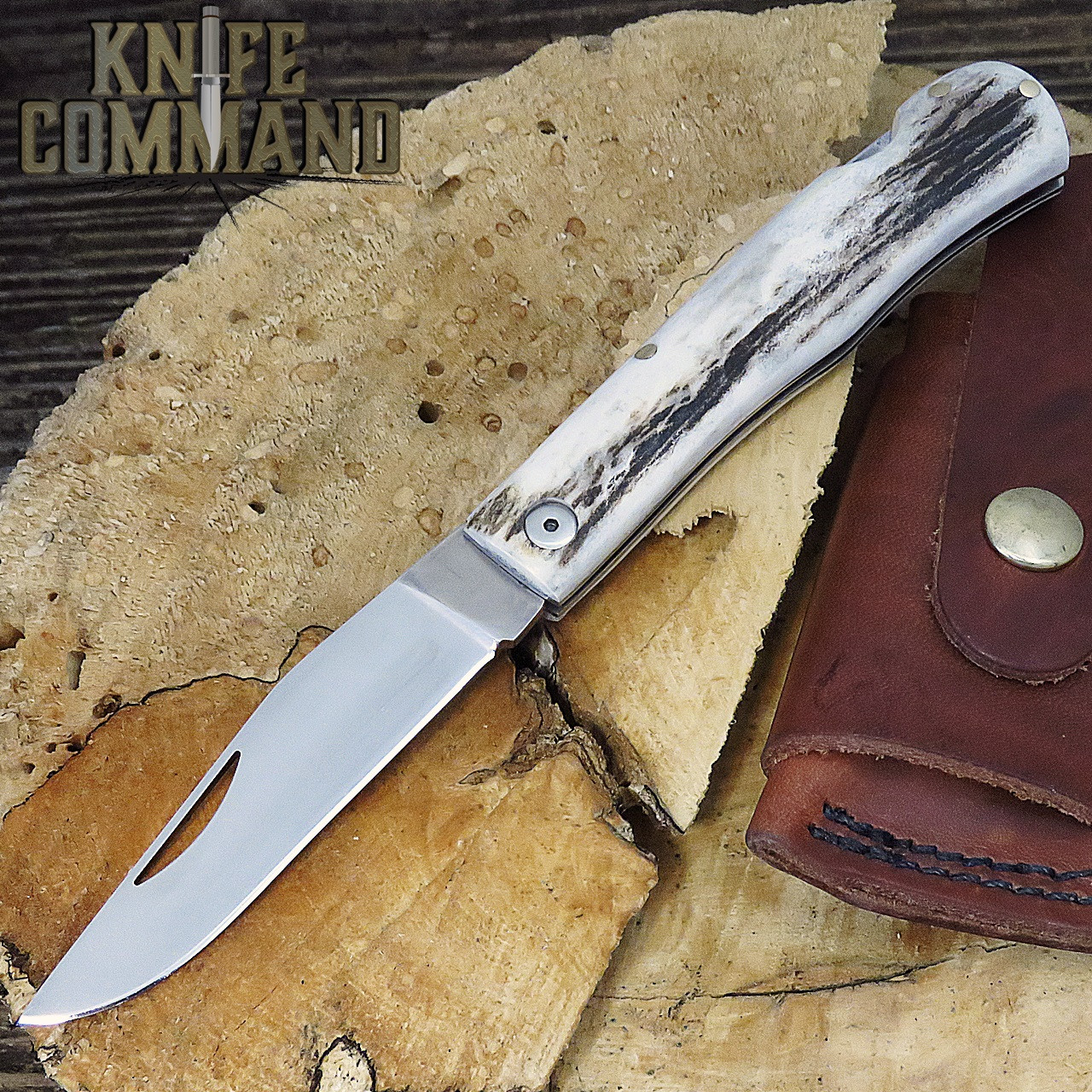 Silver Stag Large Lockback Folder Hunting Knife FLBL4.0 4" Clip Point D2 with Sheath