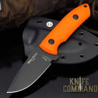 Pro-Tech Knives SBR Short Blade Rockeye Fixed Blade Knife LG511 Orange Les George Black S35VN Blade Kydex Sheath