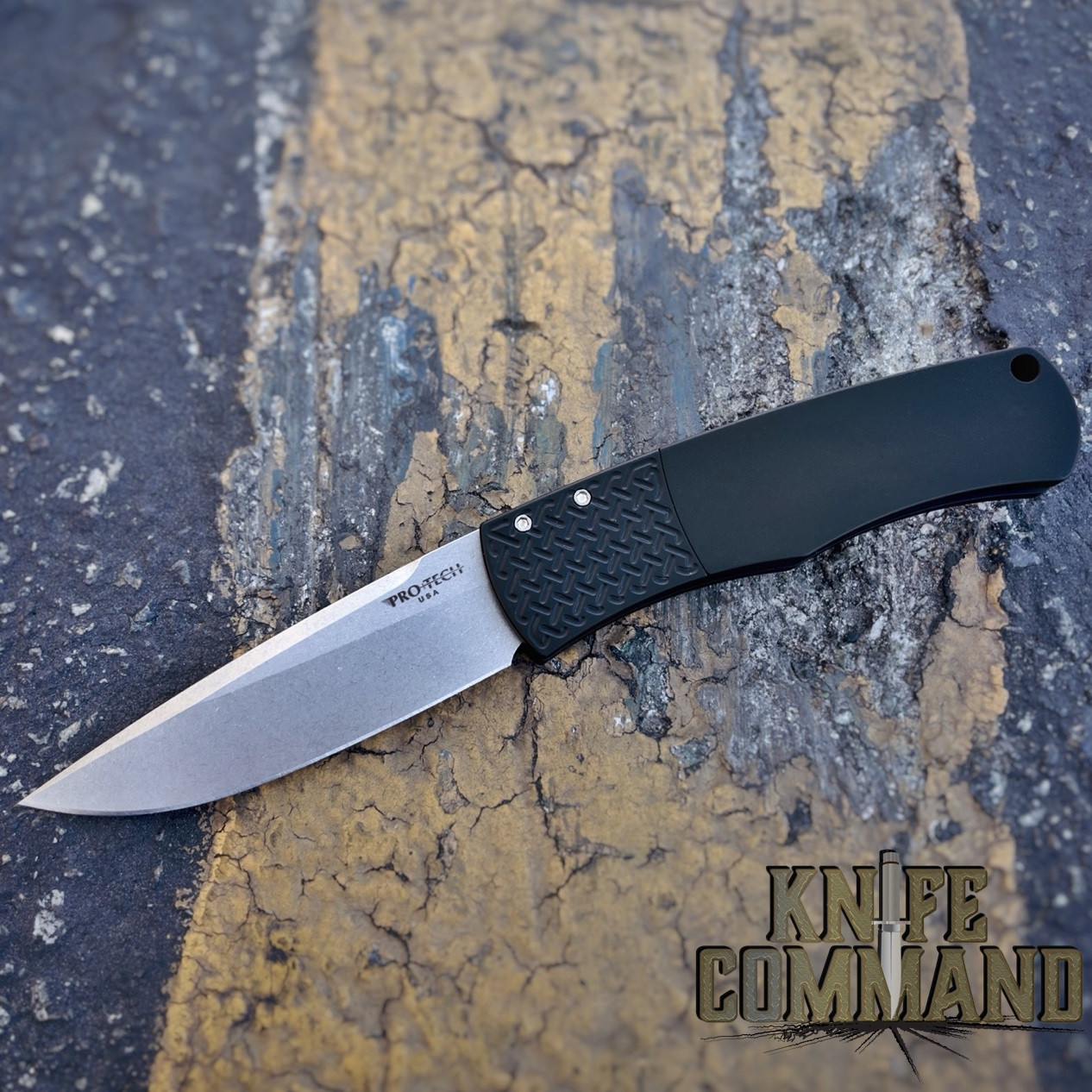 Pro-Tech Knives BR-1.3 Mike Whiskers Allen Magic Bolster Release Automatic Folder Knife Folder 154-CM Bead Blasted Blade