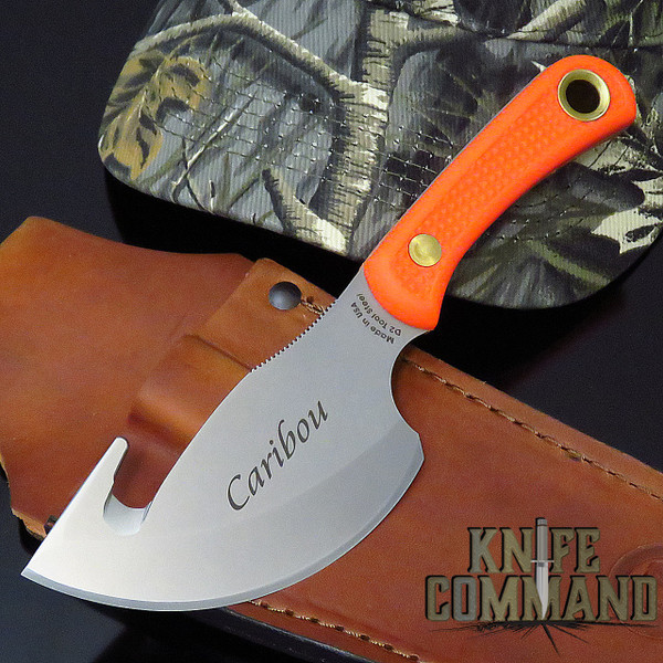 Knives of Alaska Caribou Blaze Orange Suregrip Hunting Cleaver Knife 00017FG