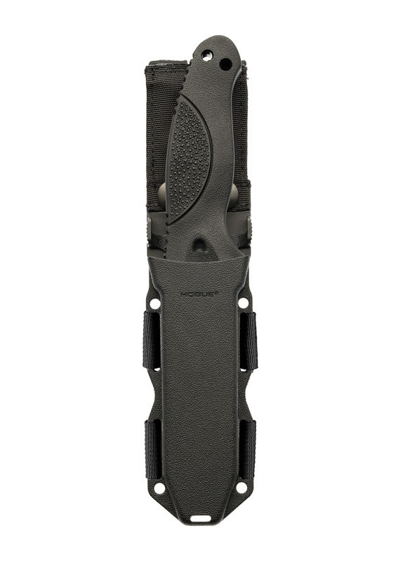 Hogue Knives EX-F02 4.5" Fixed Clip Point Blade Black Finish Auto Retention Sheath Black - Rubber OverMolded Frame Black 35250