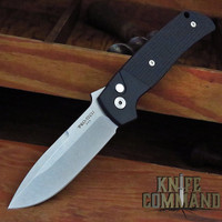 Pro-Tech Knives BT2714 Bob Terzuola ATCF Black Handle Drop Point Automatic Knife 3.5" CPM MagnaCut Blade