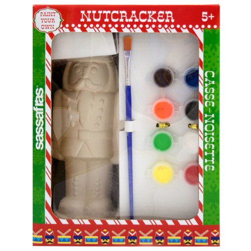 Sassafras Paint Your Own Nutcracker Kids Activity Craft Kit with Paints and  Ceramic Figure - sassafrasstore