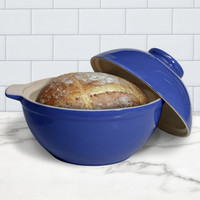 Superstone® Bread Dome with Blue Exterior Glaze and Glazed Interior Base