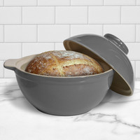 Sassafras Superstone® Bread Dome with Grey Exterior Glaze and Glazed Interior Base