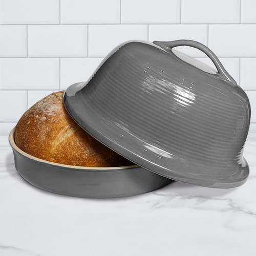 Superstone® Stoneware La Cloche® Bread Baker with Grey Glazed Exterior