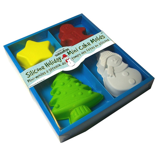 4 Silicone Holiday Mini Cake Molds Sassafrasstore