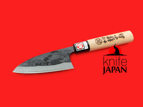 Ikenami Hamono double-bevel deba | 130mm・5.1" |  Shirogami#1 | Japanese cherry handle | Knife Japan