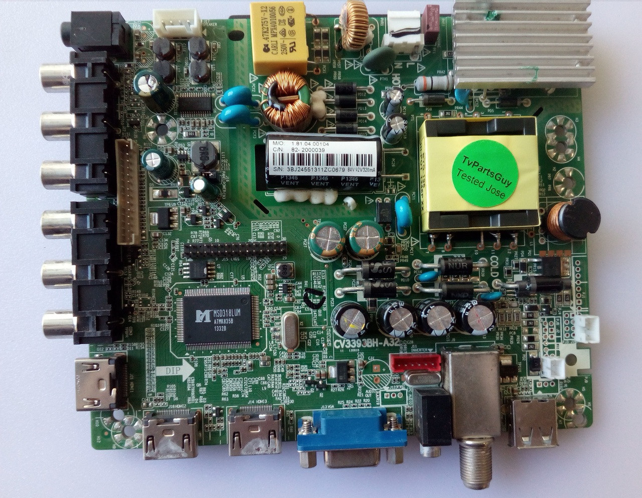 SEIKI SE32HY10 MAIN BOARD 3BJ2455 / CV3393BH-A32 - TvPartsGuy.com