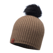 Buff Daily Adalwolf Knitted Beanie Bobble Hat Brown Taupe