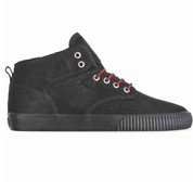 Globe Motley Mid Skate Shoes Trainers Black Red Fur Oiled Suede