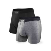 SAXX Ultra Everyday Boxer Brief Fly 2 Pack Multi Black Grey