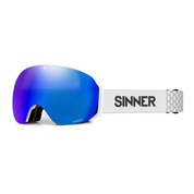 Sinner Avon Magnetic Ski Snowboard Goggles Matte White Blue or Orange Sintrast