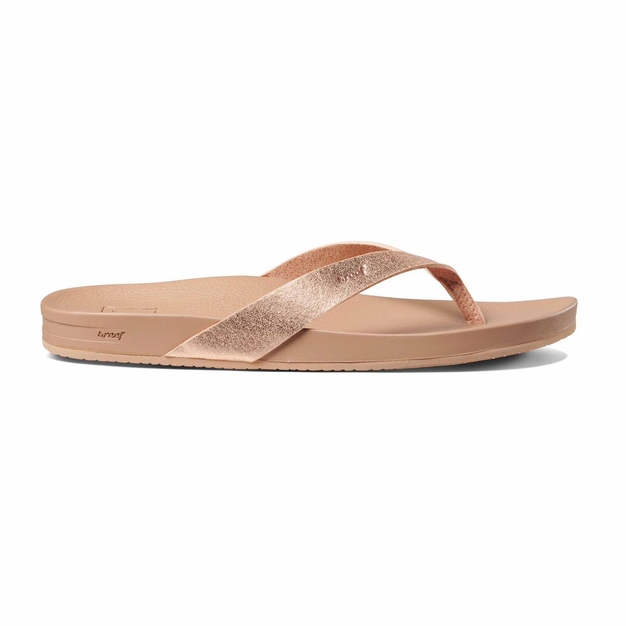 Reef Womens Cushion Court Flip Flops Rose Gold - Hyped Sports