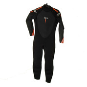 Tiki Tech Junior Kids 3/2mm Wetsuit Back Zip Steamer Flatlock Orange