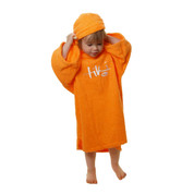 Tiki Kids Hooded Towelling Changing Change Robe Beach Swim Poncho Orange