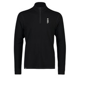 Mons Royale Merino Wool Mens Cascade LS ¼ Zip Base Layer Top Black