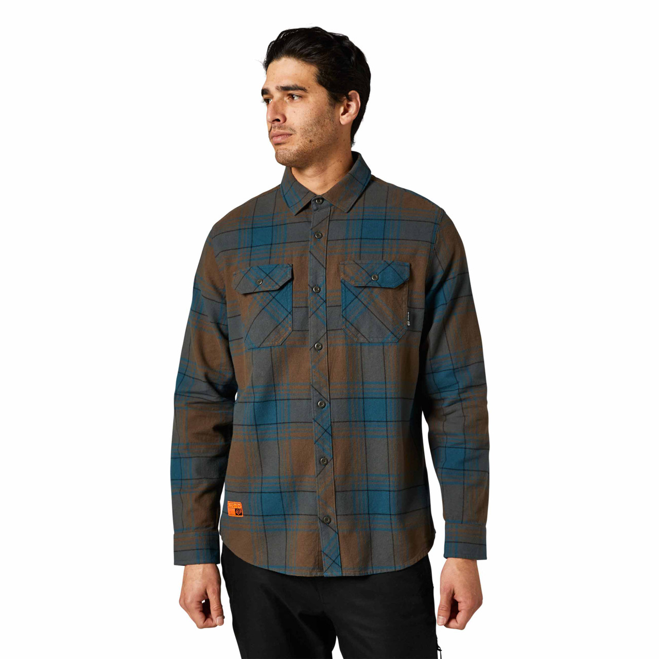 Fox Mens Traildust 2.0 Flannel Long Sleeve Button Down Shirt Slate Blue -  Hyped Sports