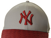 New Era 9FORTY New York Yankees Woven Light Grey Red Cap Hat 11096893