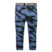 Mons Royale Merino Wool Mens Cascade Base Layer ¾ Legging Blue Motion