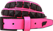 Lowlife Single Stud Studded Belt Pink Black LL519