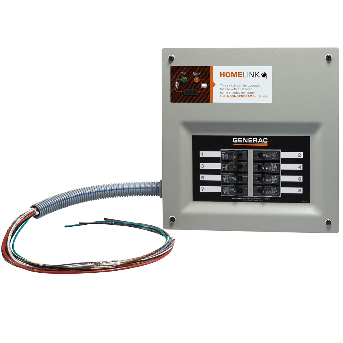 Generac Homelink 6853 30a 6 8 Circuit Nema 1 Upgradeable Manual Transfer Switch With Resin Plug In Box Conduit 30a Plug