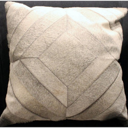 Grey Hide Patchwork Pillow