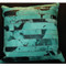 Turquois Cow Hide Pillow