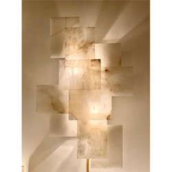 Alabaster Wall Sconce with a Nod to Mondrian