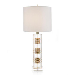 Brass and Acrylic Table Lamp - 33.5"