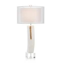 Selenite with Streams of Gold Table Lamp