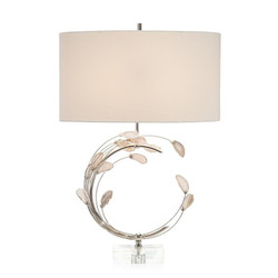 Swirling Agates in Silver Table Lamp