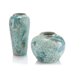 Set of Two Sea-Foam Vases