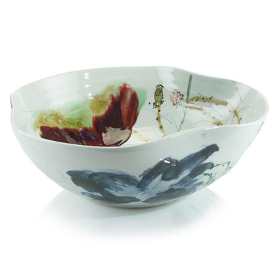 Curled-Rim Porcelain Bowl - Medium