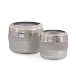 Set of Two Ribbed Jars