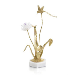 Flower and Hummingbird Sculpture