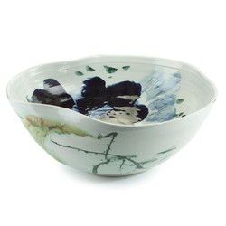 Curled-Rim Porcelain Bowl - Large