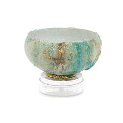 Cream and Turquoise Bowl