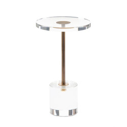 Brass and Acrylic Martini Side Table - Short