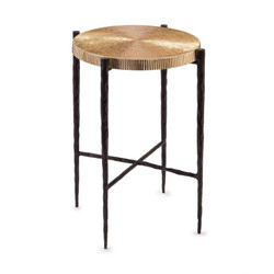 Black Oxidized and Gold Accent Table
