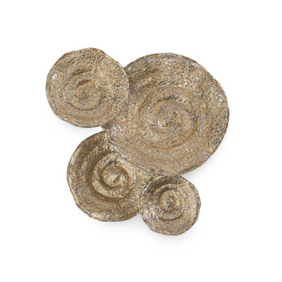 Set of Four Gold and Nickel Escargot Wall Hangings