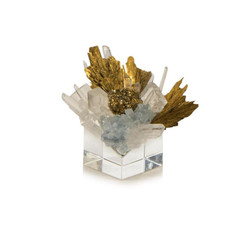 Stone Cluster in Clear, Yellow Quartz, and Gold