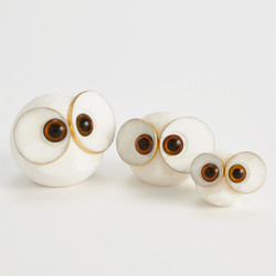 Global Views Alabaster Big Eyed Owl - Lg