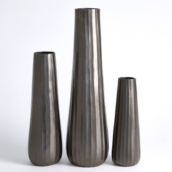 Studio A Chased Round Vase - Black Nickel - Lg