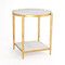 Global Views Circle/Square Side Table - Gold w/White Marble