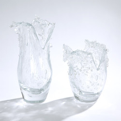 Studio A Dual Wave Vase - Clear
