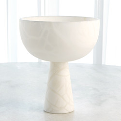 Global Views Footed Alabaster Bowl w/Silver