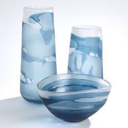 Studio A Glacier Vase - Blue - Sm