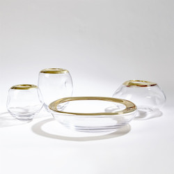 Global Views Organic Formed Vase - Gold Rim - Lg