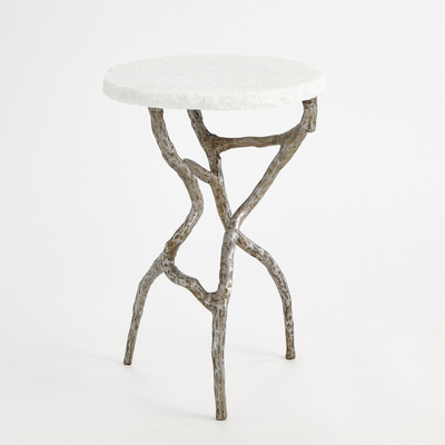 Studio A Root Table - Polished Iron w/White Marble